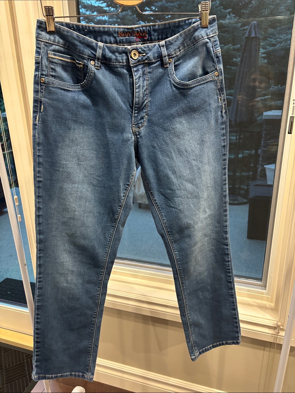 Women’s Slim Straight Jeans in Medium Blue Denim